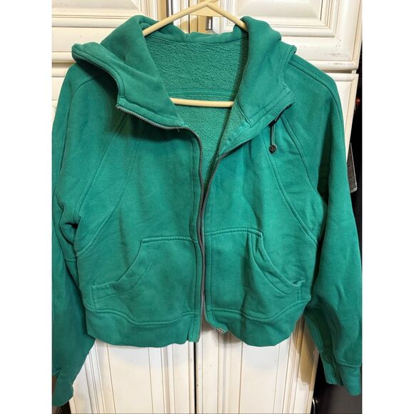 Lululemon Women's Full Zip Scuba Thumbhole Cropped Hoodie Storm Steal XS - Picture 9 of 10